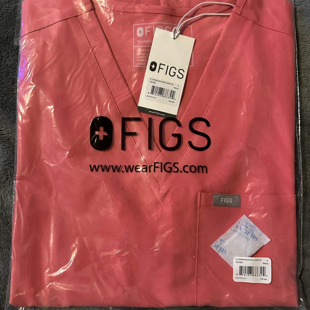 Figs Catarina Scrub Top, Large, Desert Rose